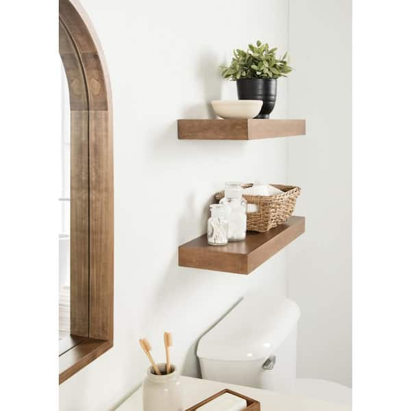 Kate and Laurel Beacon Wood Open Box Shelves Set, 3 Piece, Rustic Brown  Wood, Floating Storage and Display