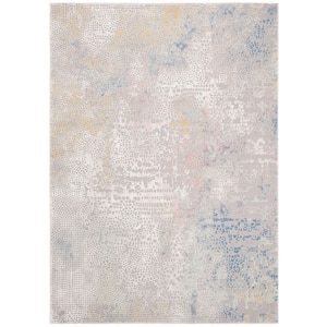 Meadow Gray/Gold 8 ft. x 10 ft. Geometric Abstract Area Rug