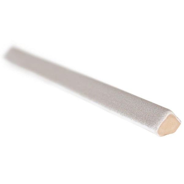 Reborn White 0.5 in. x 4.84 in. L-Shape Quarter Round Matte Ceramic Pencil Tile Trim (0.01 sq. ft./Each)