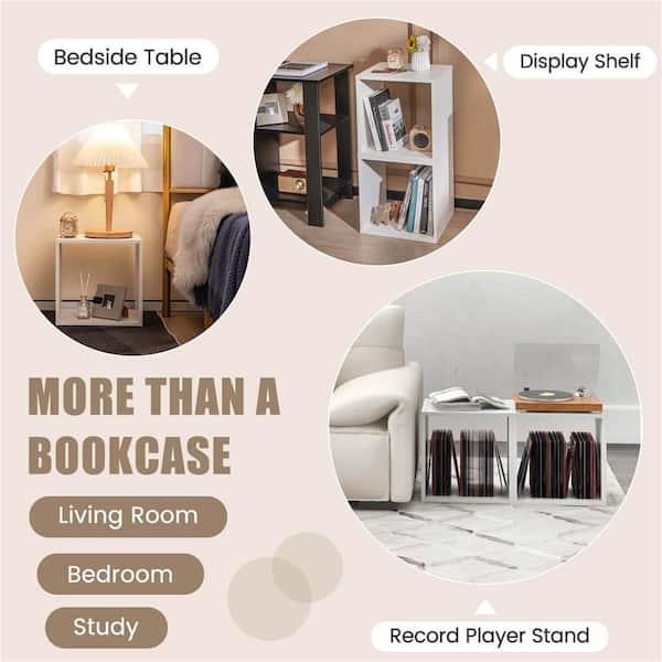 Costway 2-Pieces White 30.5 in. Accent Cabinet Stacking Cubes