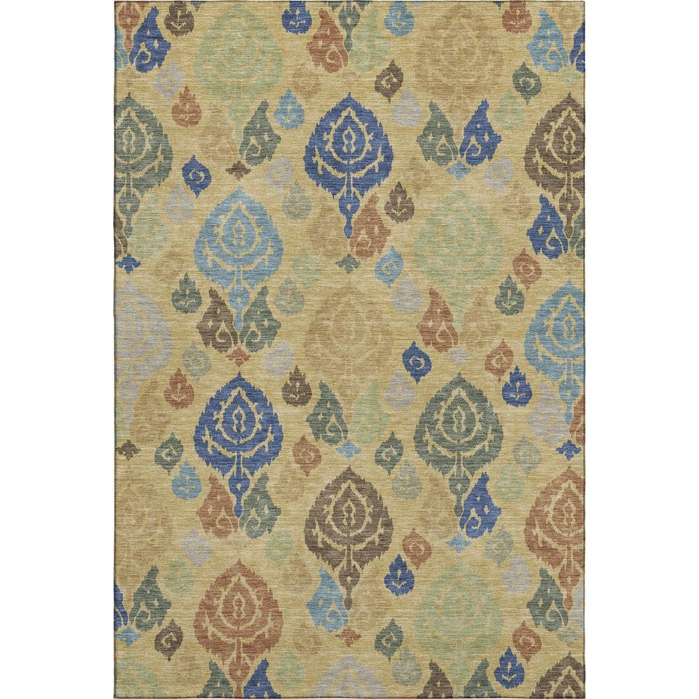Mayfield Premium Machine Washable Abstract AMF2460 Gold 10 ft. x 14 ft. Area Rug price history on PriceWatchPro