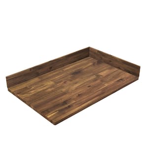 37 in. x 24 in. x 1 in. Acacia Vanity Top with Backsplash, Brown