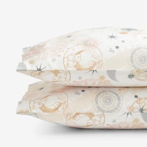 Company Kids Celestial White Multi Organic Cotton Percale Standard Pillowcases (Set of 2)