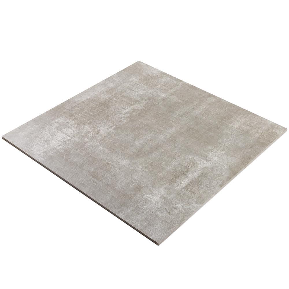 Ash Gray 24" x 24" Matte Porcelain Cement Look Tile