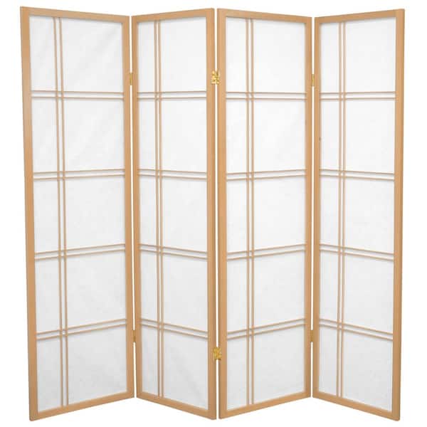 5 ft. Natural 4-Panel Room Divider