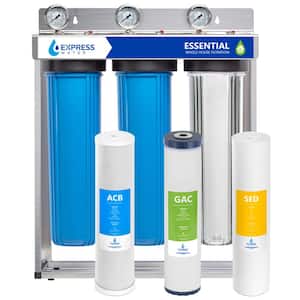 3 Stage Whole House Water Filtration System - SED, Charcoal, Carbon - includes Pressure Gauges and more