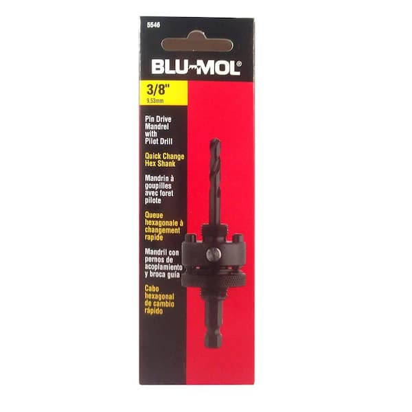 BLU-MOL 3/8 in. Hex Shank Pin Drive Mandrel Hole Saw Accessory for 1-1/4 in. x 6 in. Bi-Metal Hole Saws