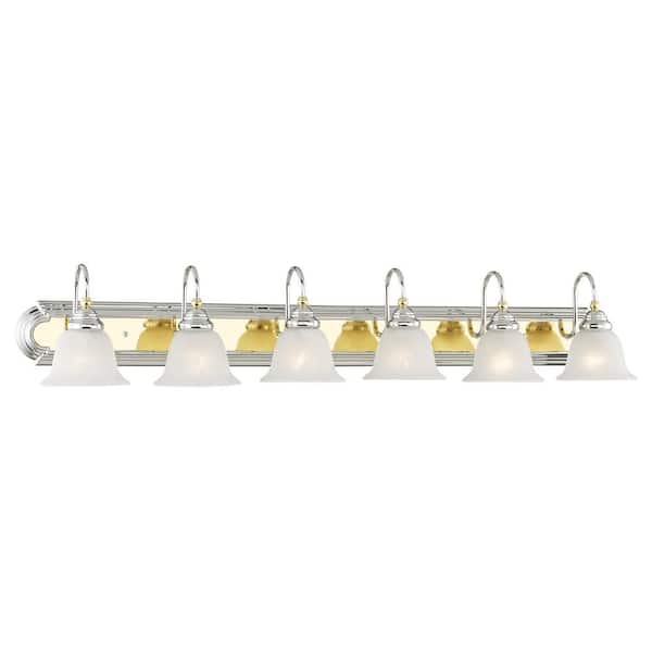 Belmont 6 Light Polished Chrome & Polished Brass Bath Vanity