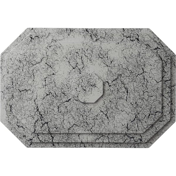 Ekena Millwork 25-1/4 in. W x 17-1/4 in. H x 1-3/4 in. Felix Urethane Ceiling Medallion, Ultra-Pure White Crackle