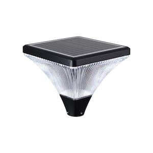Black Integrated LED 3x3 Outdoor Solar Deck Post Cap Light with Remote Control IP65 Waterproof