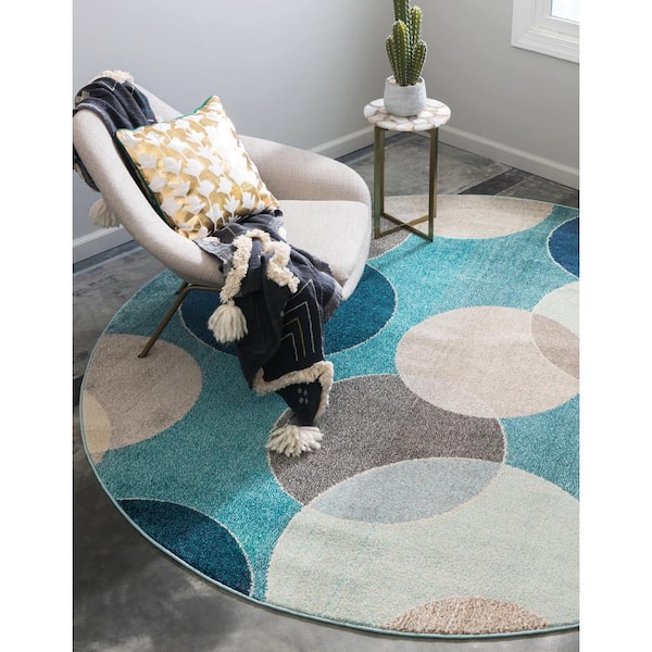 Chromatic Seaside Blue 8' 0 x 8' 0 Round Rug