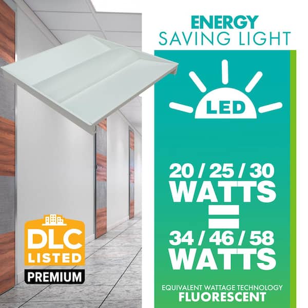 Simply Conserve 34/46/58-Watt Equivalent Dimmable Integrated LED Troffer Light, 3500K/4000K/5000K , 2-pack