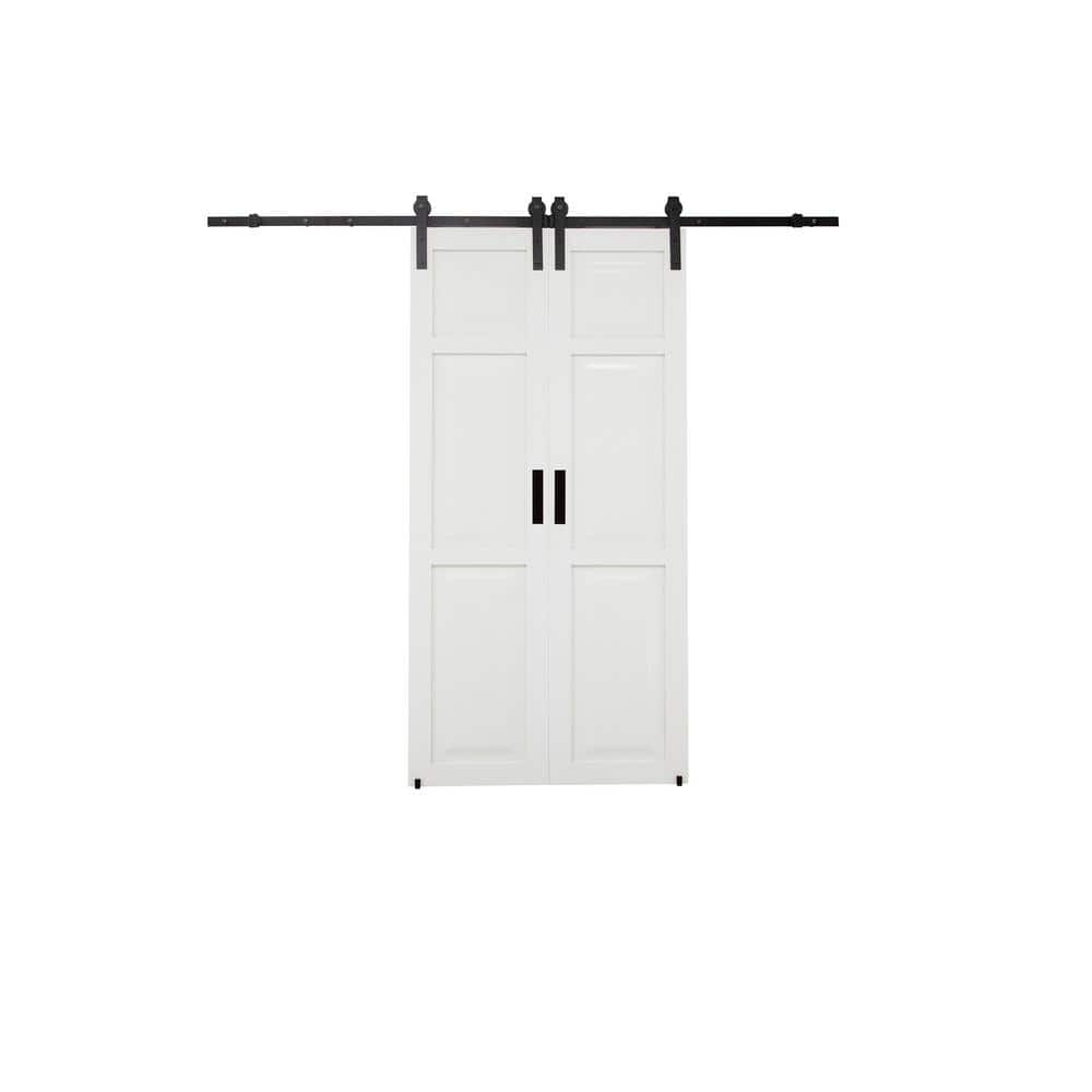 Millbrooke 42x84 White Vinyl Paneled Barn Door Kit