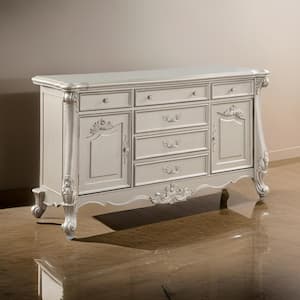 Champagne Gold 6-Drawers 71 in. Dresser Without Mirror