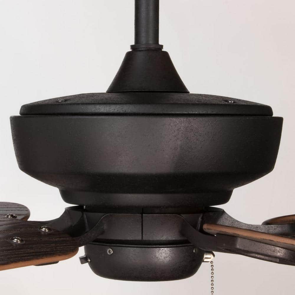 Lakehurst 60" Black and Oak 5-Blade Ceiling Fan with Remote
