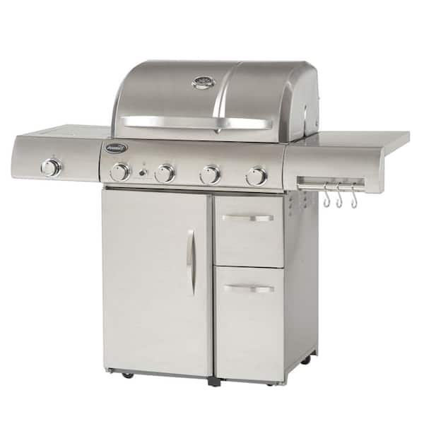 Aussie Deluxe 4-Burner Propane Gas Grill in Stainless Steel