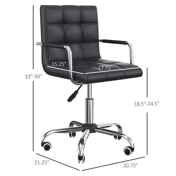 Home Computer Executive Chair on Wheels 360° Swivel PU Leather Office Chair 