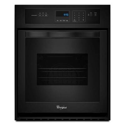 24 in. Single Electric Wall Oven Self-Cleaning in Black