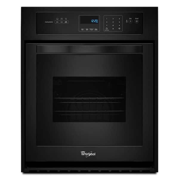 Whirlpool 24 In. Single Electric Wall Oven Self-Cleaning In Black  Wos51Es4Eb - The Home Depot