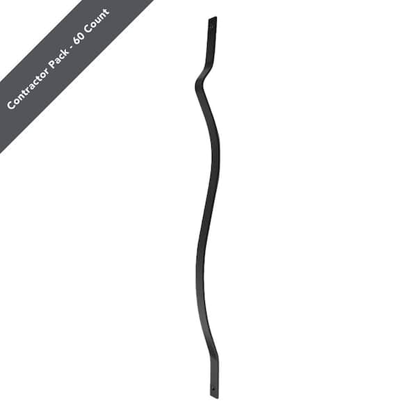 Deckorators 29-1/2 in. x 1 in. Black Aluminum Baroque Baluster (60-Pack)