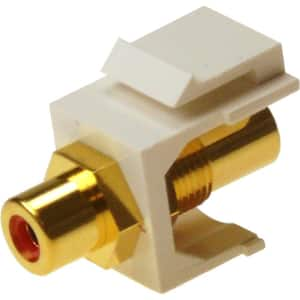 RCA Red F/F Feed-Through Snap-In Keystone Jack Insert - White