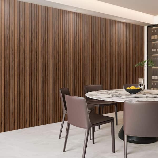 Art3d 3/7 in. x 3/5 ft. x 8 ft. Walnut Wood Design Square Edge MDF