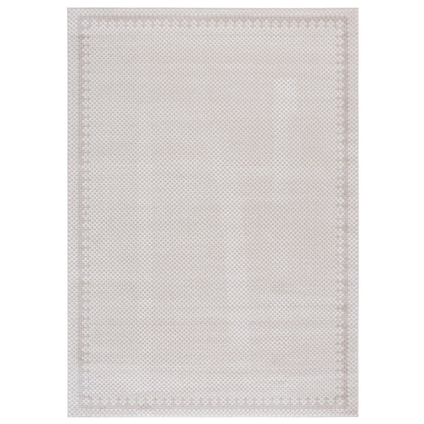 Continental 5 ft. x 8 ft. Ivory/Beige Border Latticework Area Rug