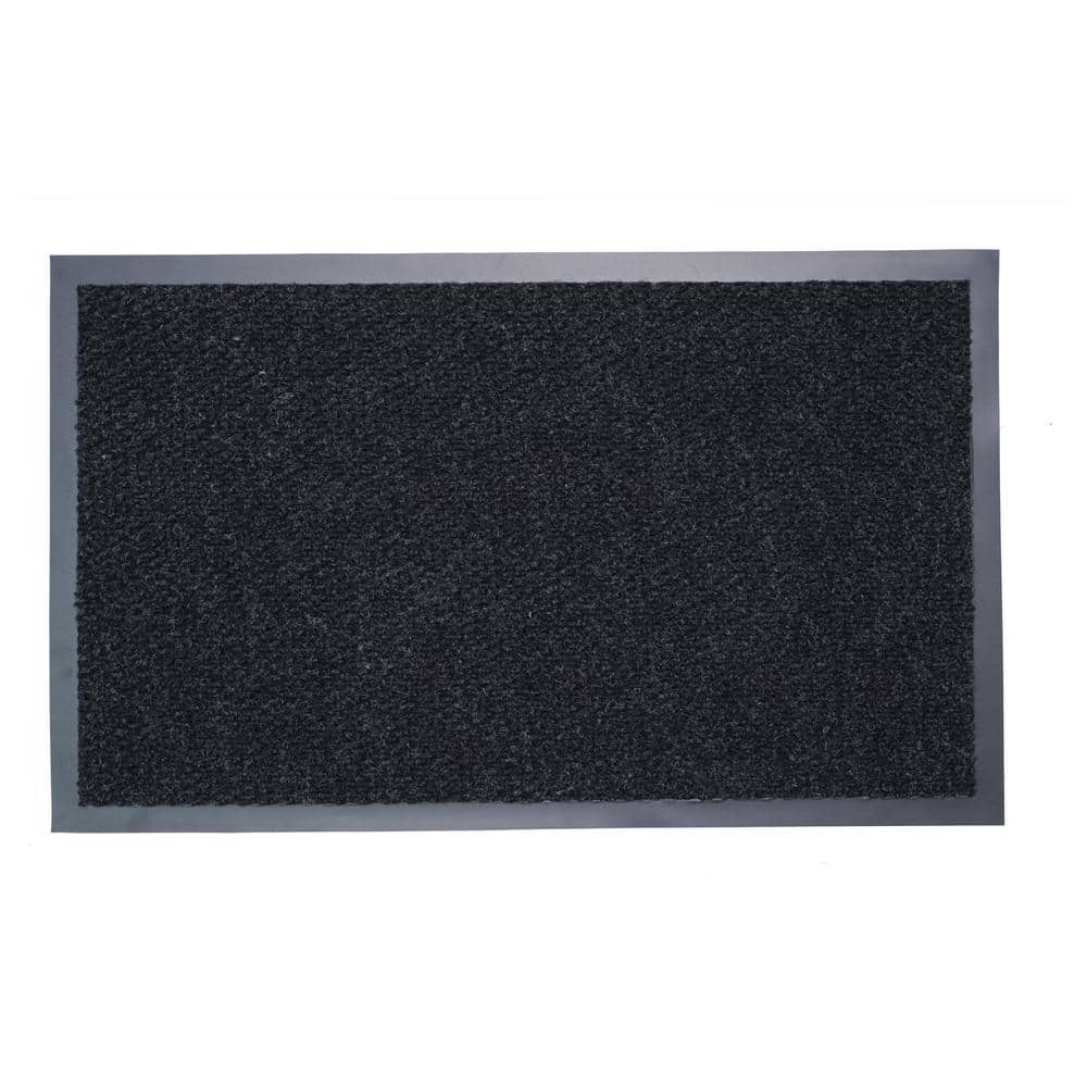 Calloway Mills 153483660 3 x 5 ft. Rubber Ridge Scraper Rectangular Doormat, Black