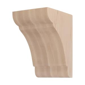 5 in. x 8 in. x 6 in. Unfinish North American Hard Maple Wood Traditional Plain Corbel