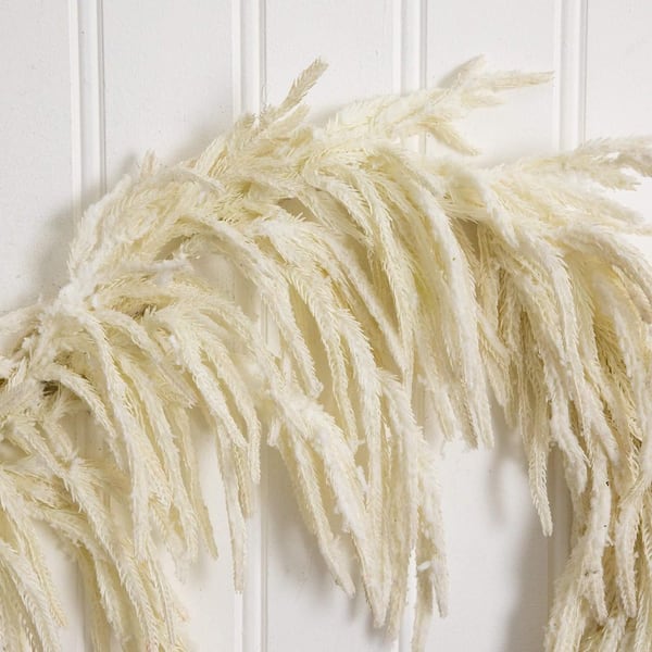 5 ft. Artificial Real Touch White Norfolk Island Pine Garland with Natural Look