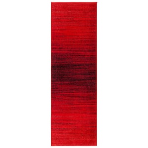 Adirondack Red/Black 3 ft. x 8 ft. Gradient Runner Rug