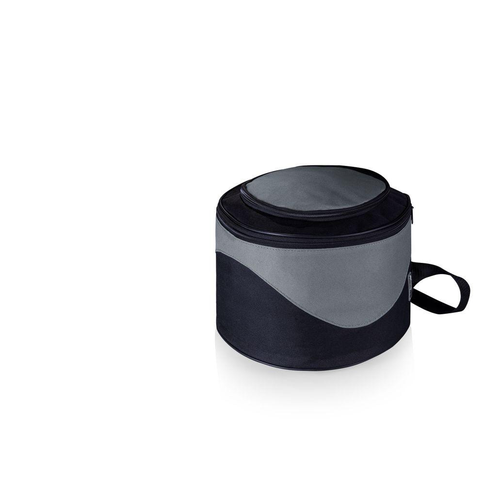 Black Chrome Portable Charcoal Grill with Cooler Tote