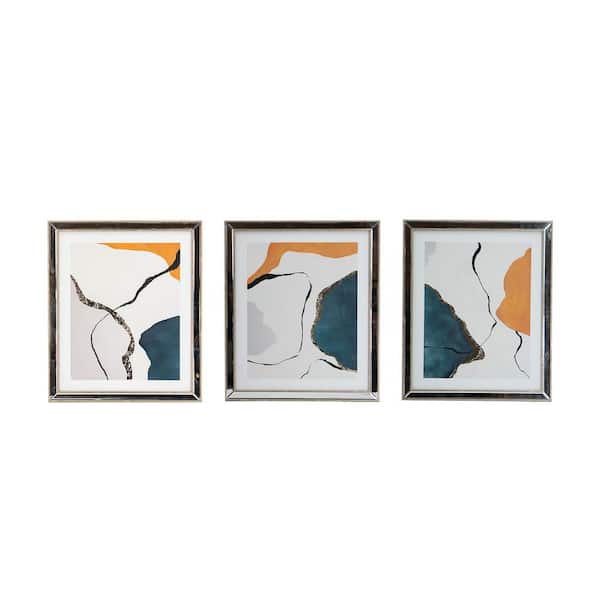 Miscool Avex 3-Piece Framed Art Print 26 in. x 22 in. Abstract Wall Art
