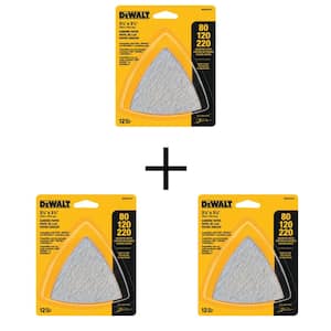 Hook-and-Loop Triangle Sandpaper Assortment (36-Piece)
