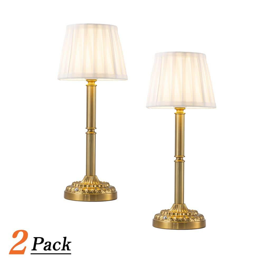 H16'' Glam Gold Cordless Table Lamp Touch Control with 3 Way Classic Dimmable Rechargeable LED Nightstand Lamp (2 Pack) price history on PriceWatchPro