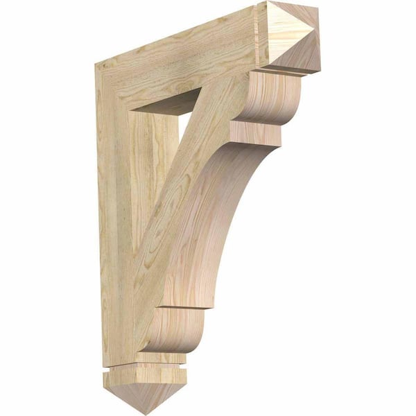 Ekena Millwork 6 in. x 36 in. x 32 in. Douglas Fir Olympic Arts and Crafts Rough Sawn Bracket