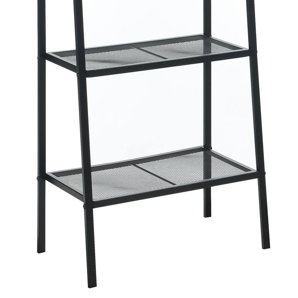 Modern Black 4-Tier Powder Coated Metal Plant Stand