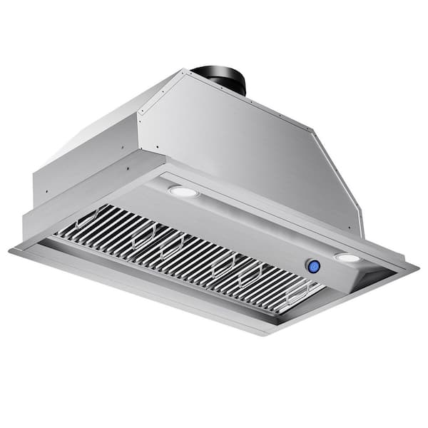 36in. 600 CFM Convertible Ducted to Ductless Insert Range Hood in Stainless Steel w/ LCD Knob Control and 10 Yr Warranty