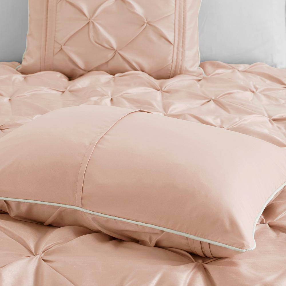 Blush Microfiber California King Down Alternative Bedding Set