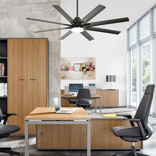 52 in. Indoor/Outdoor Black Smart Ceiling Fan with LED Light and Remote App Control