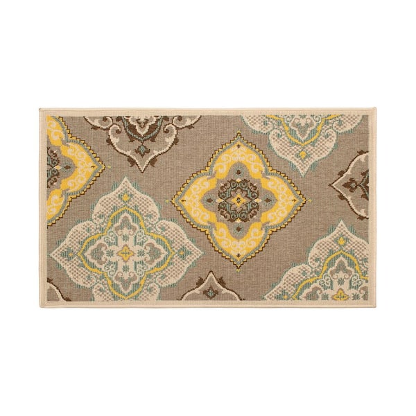 Laura Ashley Allie Taupe 6 ft. x 4 ft. Indoor/Outdoor Area Rug