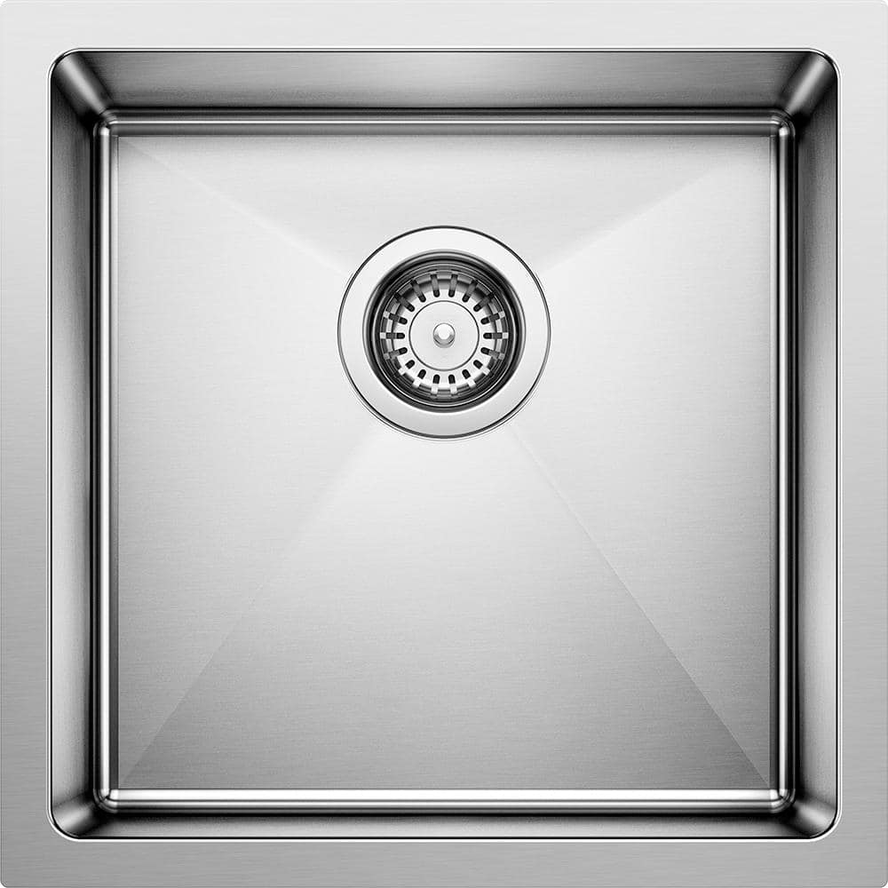 QUATRUS R15 18 Gauge Stainless Steel 17 in. Undermount Bar Sink