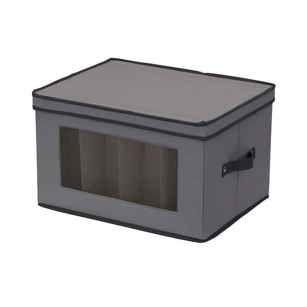 HOUSEHOLD ESSENTIALS Stemware Storage Box in Gray
