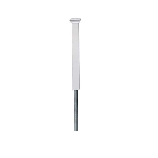 Zippity Outdoor Products No-Dig 2 in. x 3-1/2 in. x 3-1/4 ft. Newport Finishing Vinyl Fence Post