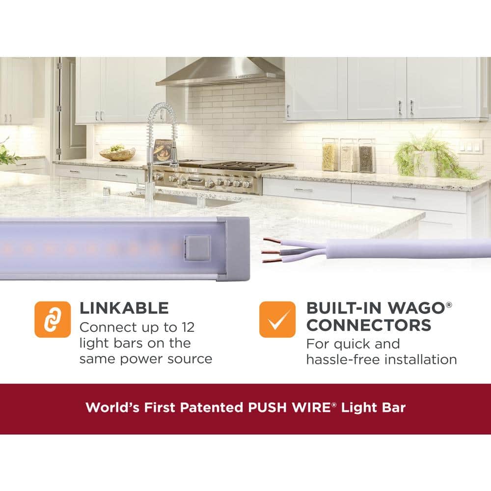 Gray 9-Inch LED Under-Cabinet Light Bar with Timer
