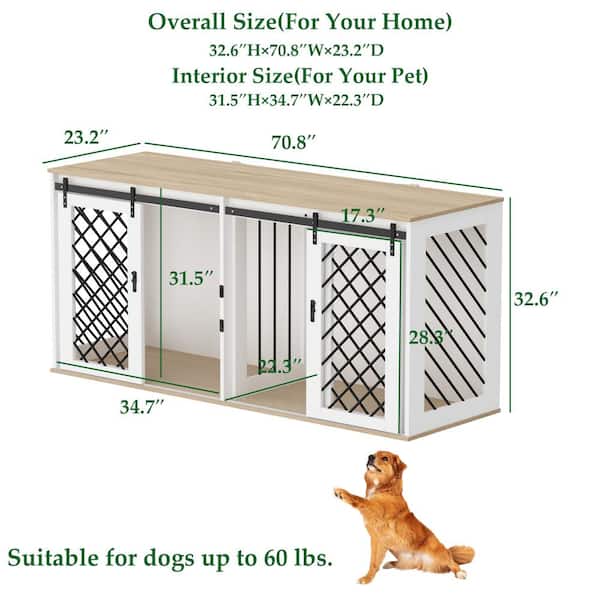 FUFU&GAGA Large Dog Kennels Furniture with Removable Irons for