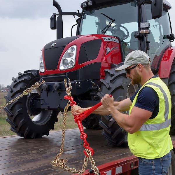 Ratchet Chain Binder, 3/8 in. x 10 ft. G80,9200 lbs. Working Load, with Chains, for Hauling, Towing, 2025 Update