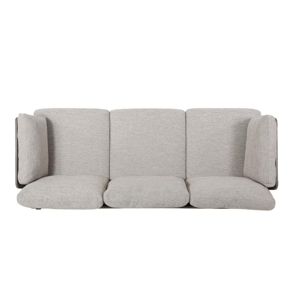 Light Gray Fabric 3-Seat Lawson Sofa with Removable Cushions