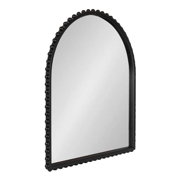 Beadbrook Black 28 in. W x 32 in. H Traditional Arch Wood Wall Mirror