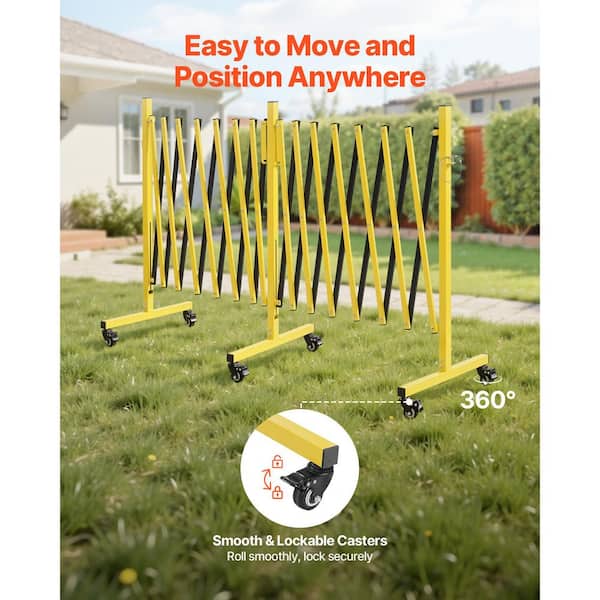 VEVOR Double Expandable Barricades, 301.6 in. L x 40.2 in. H Metal